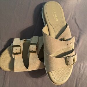 Cole Haan Women's Megan Buckle Slide Suede Sandals Women Shoes Size 38